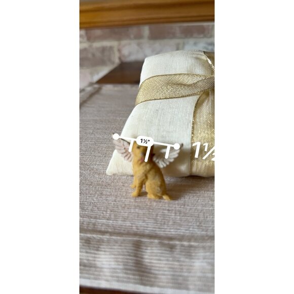 Vintage Angel Dog Canine Brooch  Pin With Wings Golden Accents Memorial - Picture 12 of 13